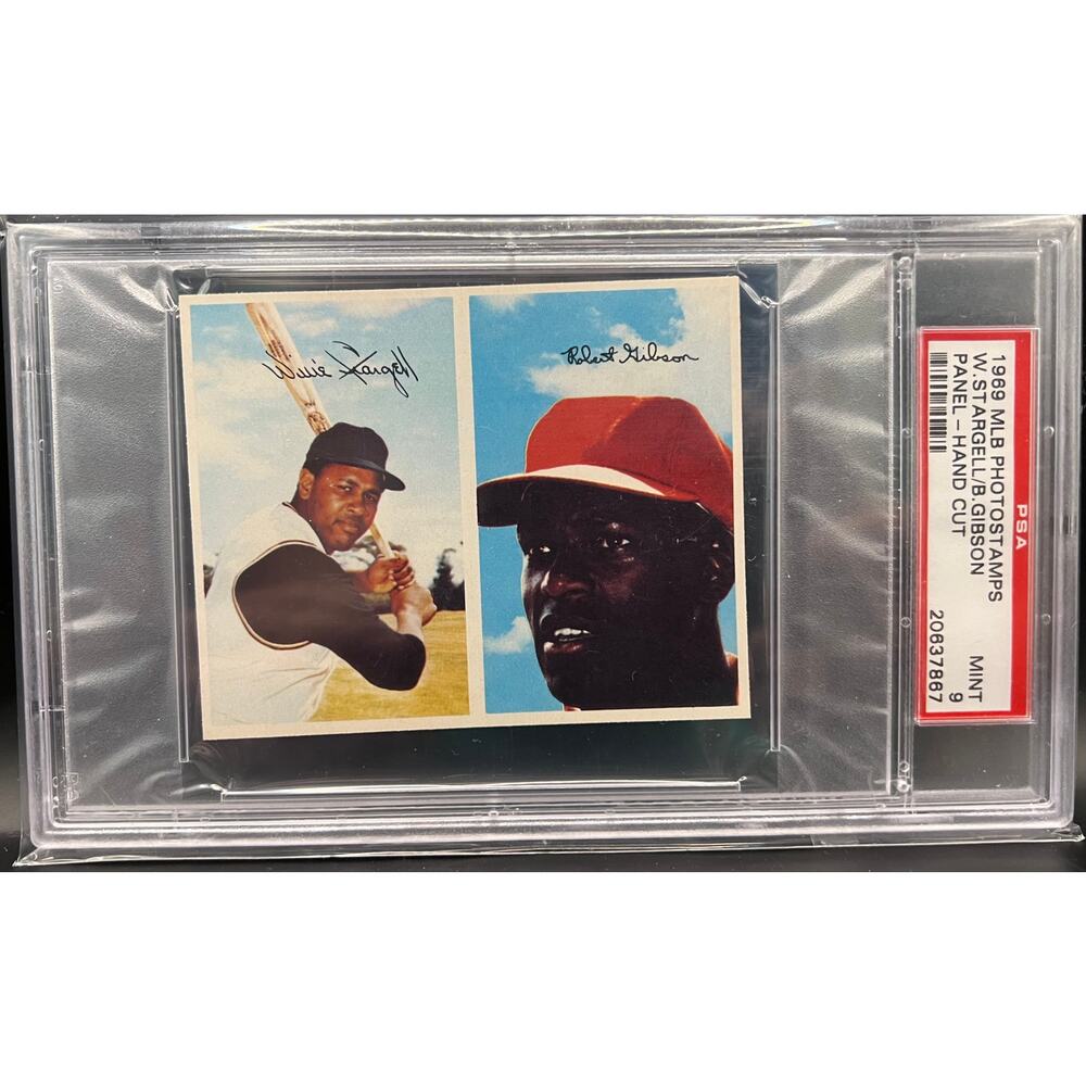 1969 MLB Photostamps Willie Stargell Bob Gibson PSA 9 Cardinals Pirates HOF